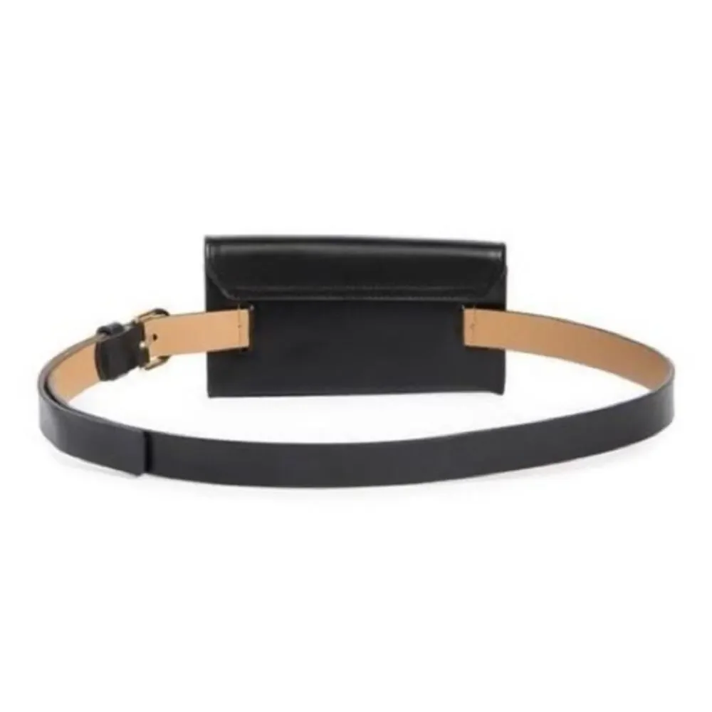 NWT - Kate Spade - leather black bow belt bag size L/XL.